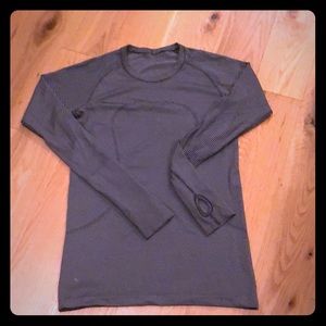 Black and white striped lululemon shirt